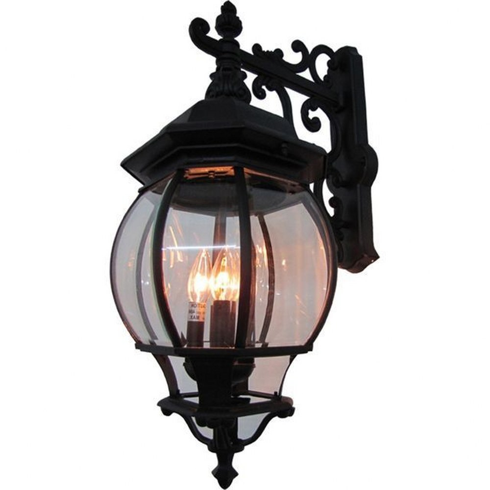 Artcraft Lighting-AC8491RU-Classico-4 Light Outdoor Wall Mount in Traditional Outdoor Style-11 Inches Wide by 29.5 Inches High Rust  Black Finish with Clear Glass