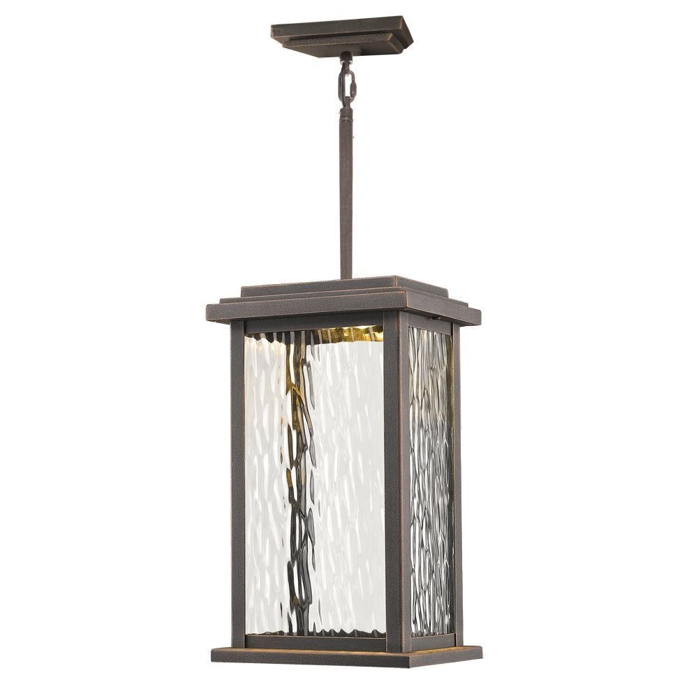 Artcraft Lighting-AC9075OB-Sussex Drive-9W 1 LED Outdoor Hanging Lantern in Contemporary Outdoor Style-7 Inches Wide by 12 Inches High Oil Rubbed Bronze  Oil Rubbed Bronze Finish with Water Glass