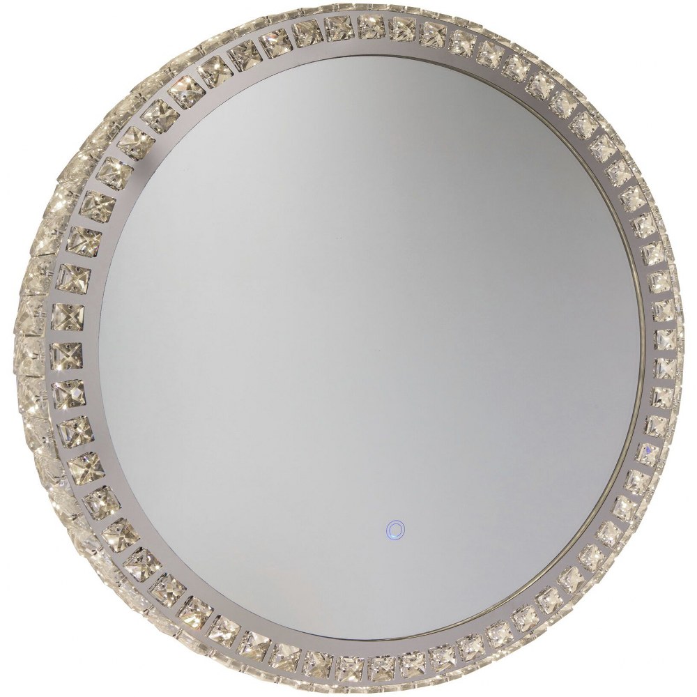 Artcraft Lighting-AM302-Reflections-20W 1 LED Round Mirror in Transitional Style-2 Inches Wide by 24 Inches High   Crystal Finish