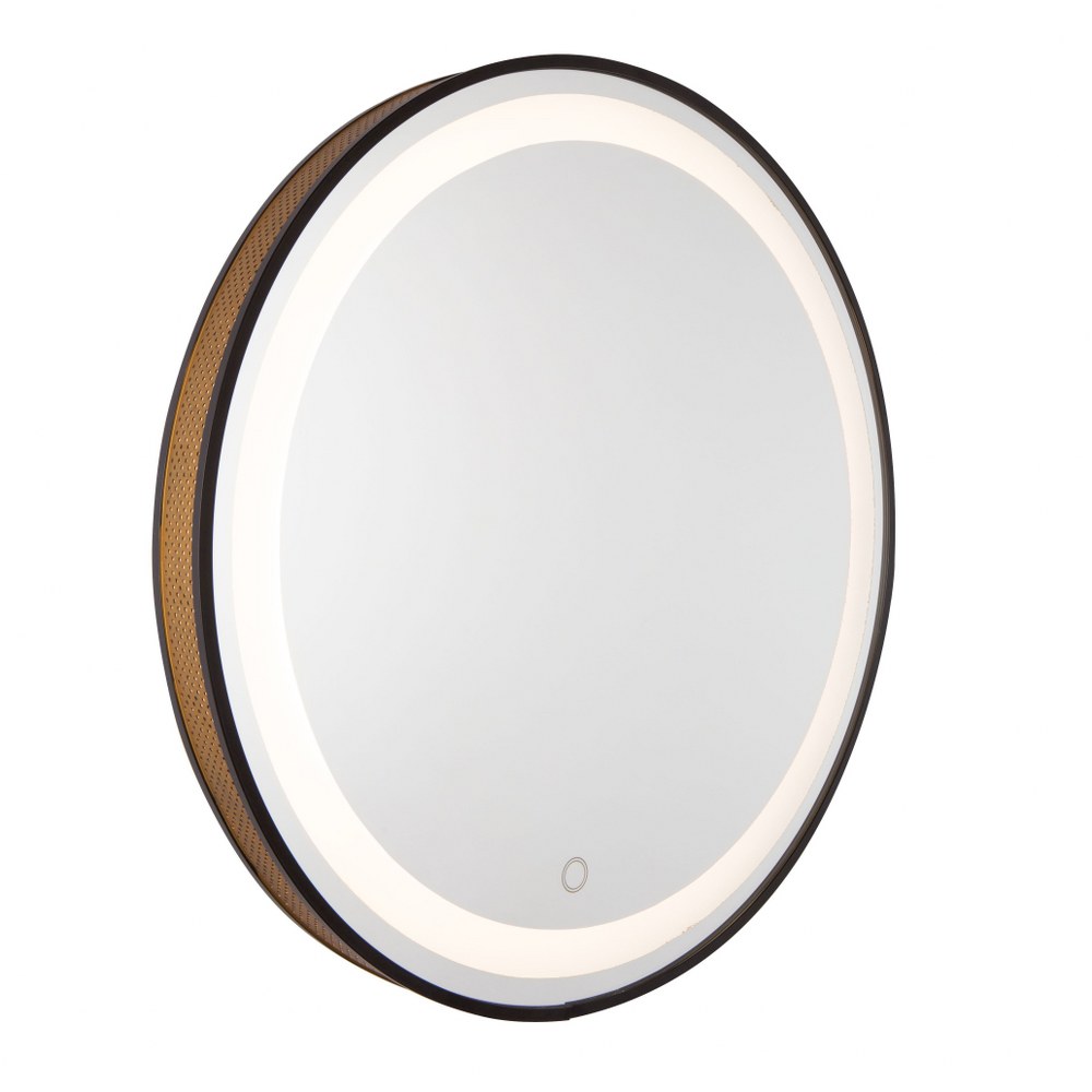 Artcraft Lighting-AM315-Reflections-25W 1 LED Round Mirror-23.75 Inches Wide by 23.75 Inches High   Matte Black/Gold Finish