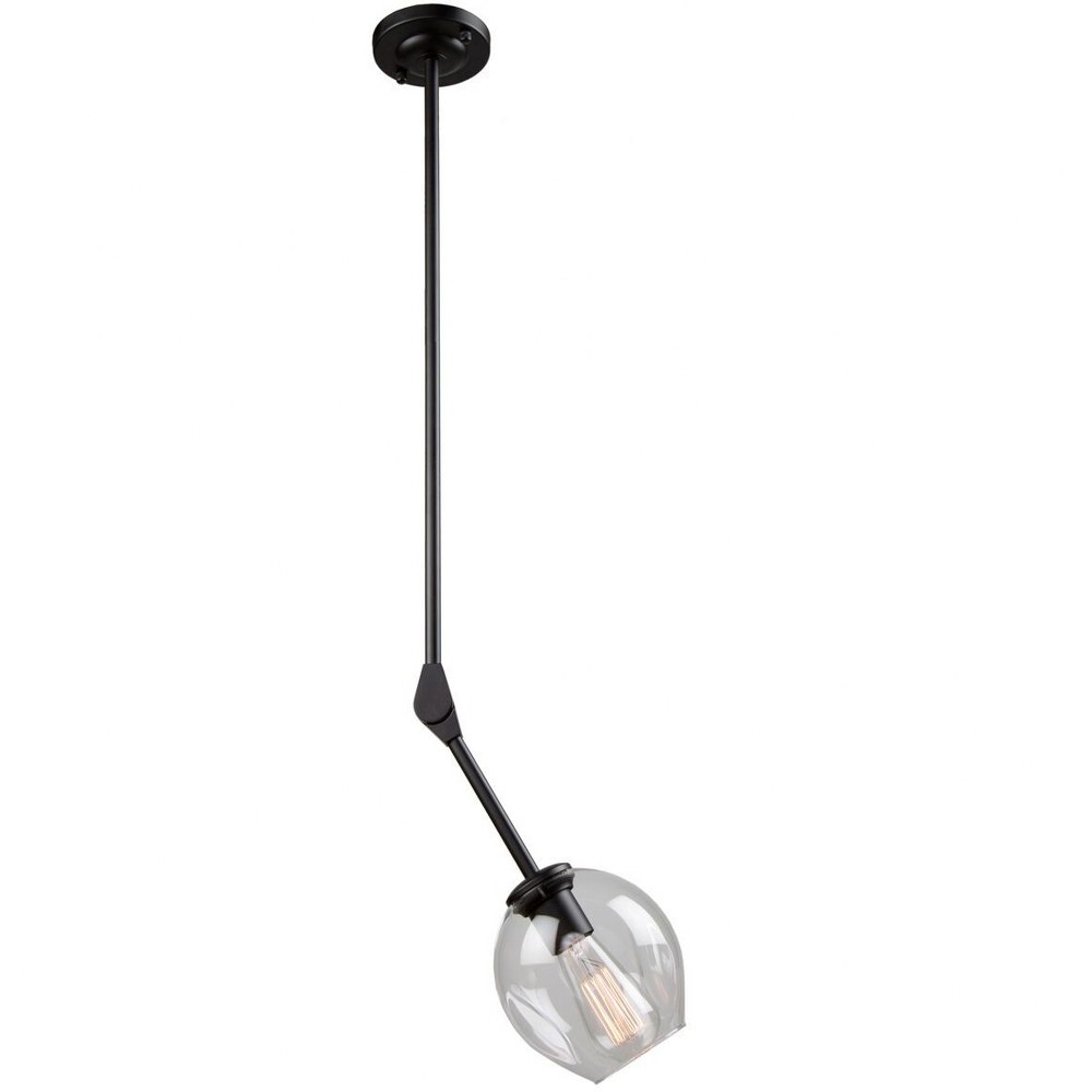 Artcraft Lighting-JA14020BK-Organic - 1 Light Pendant Black  Vintage Brass Finish with Clear Glass