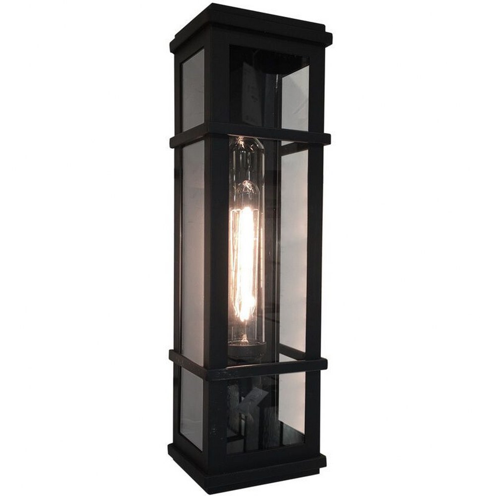 Artcraft Lighting-SC13112BK-Granger Square-1 Light Outdoor Wall Mount in Transitional Outdoor Style-4.75 Inches Wide by 20 Inches High Black  Stainless Steel Finish with Water Glass