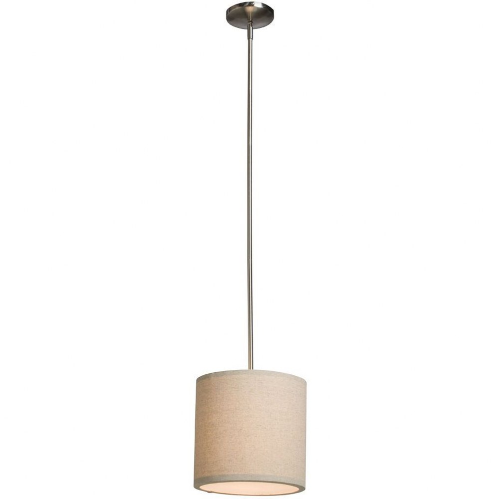 Artcraft Lighting-SC520OM-Mercer Street-1 Light Pendant-10 Inches Wide by 10 Inches High Oatmeal  White Finish with Fabric Shade