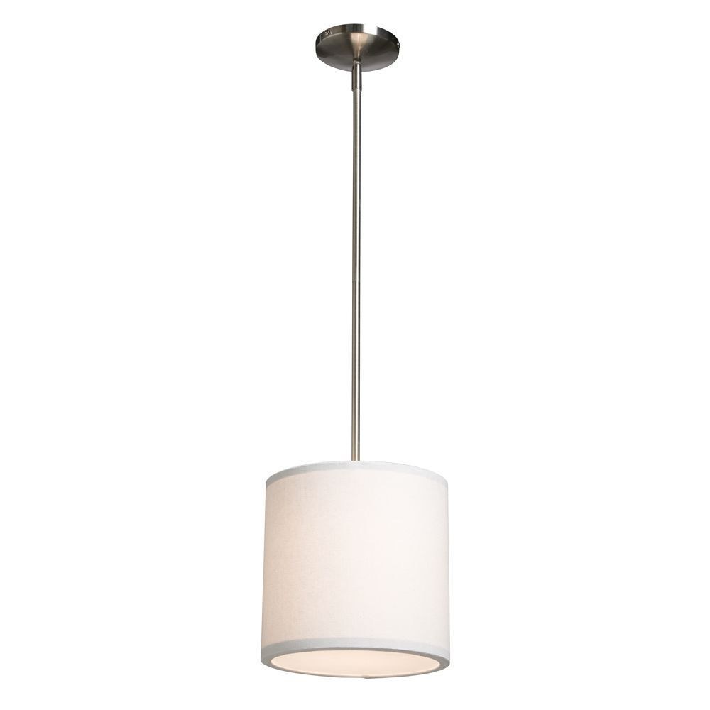 Artcraft Lighting-SC520WH-Mercer Street-1 Light Pendant-10 Inches Wide by 10 Inches High   White Finish with Fabric Shade