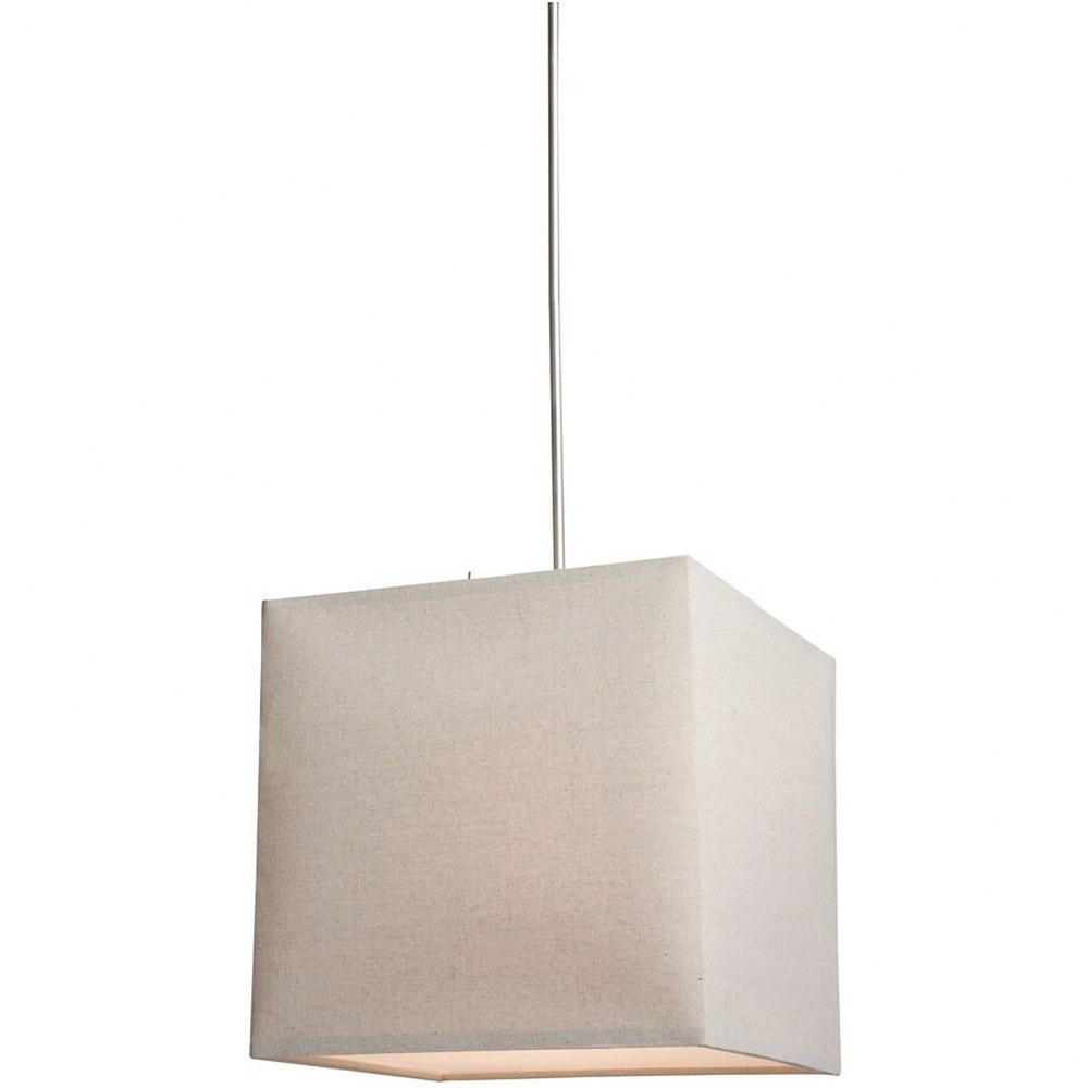 Artcraft Lighting-SC540OM-Mercer Street-2 Light Chandelier-16 Inches Wide by 16 Inches High   Oatmeal Finish with White Glass with Fabric Shade