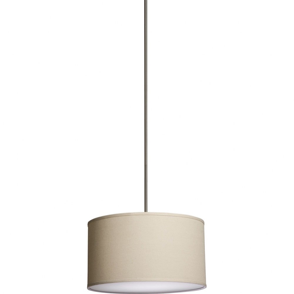 Artcraft Lighting-SC541OM-Mercer Street-6 Light Chandelier-25.5 Inches Wide   Oatmeal Finish with White Glass with Fabric Shade