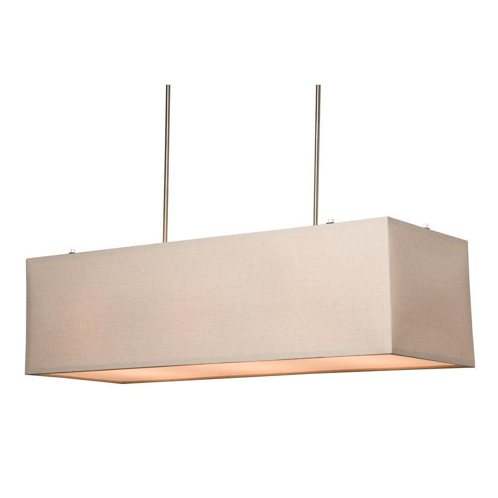 Artcraft Lighting-SC543OM-Mercer Street-5 Light Island-15 Inches Wide by 12 Inches High Oatmeal  Oatmeal Finish with White Glass with Fabric Shade