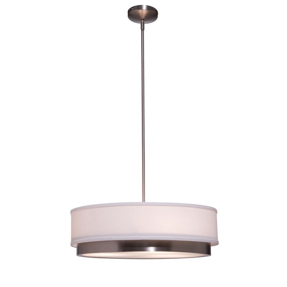 Artcraft Lighting-SC782-Scandia-3 Light Chandelier in Contemporary Style-22 Inches Wide by 9 Inches High   Brushed Nickel Finish with White Linen Shade