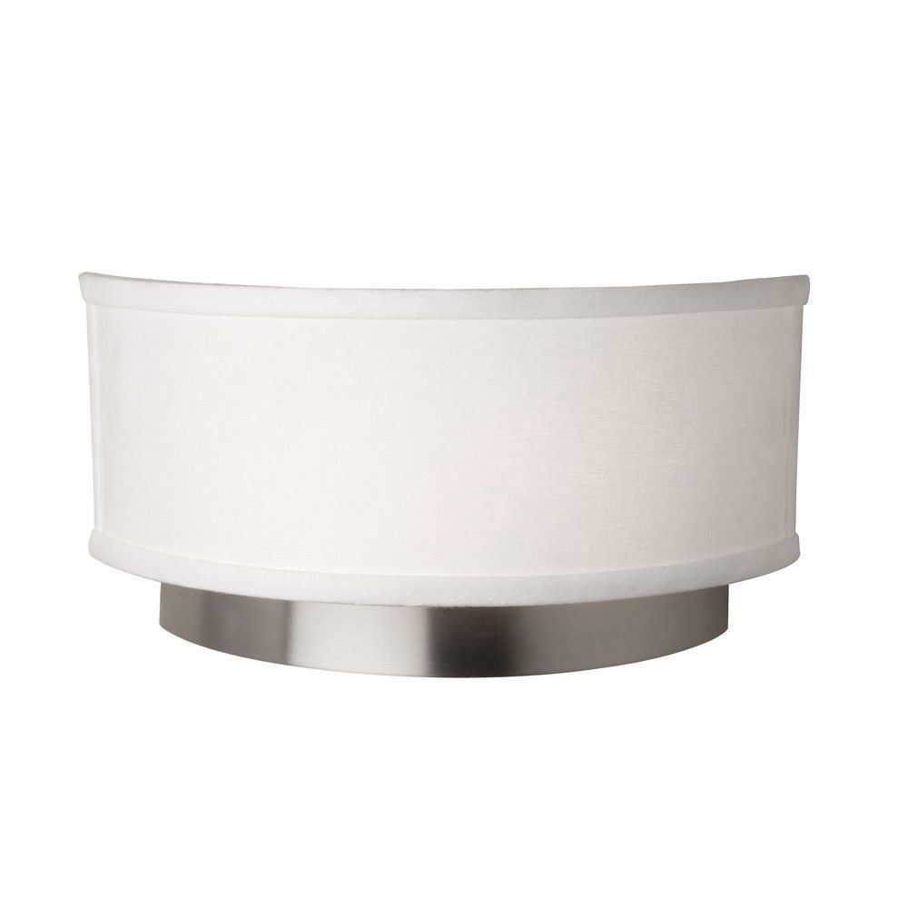 Artcraft Lighting-SC787-Scandia - 2 Light Wall Mount   Brushed Nickel Finish with White Linen Shade