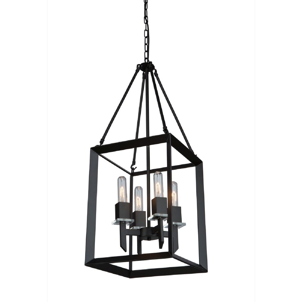 Artcraft Lighting-AC10064-Vineyard-4 Light Chandelier-12 Inches Wide by 26 Inches High Matte Black  Matte Black Finish