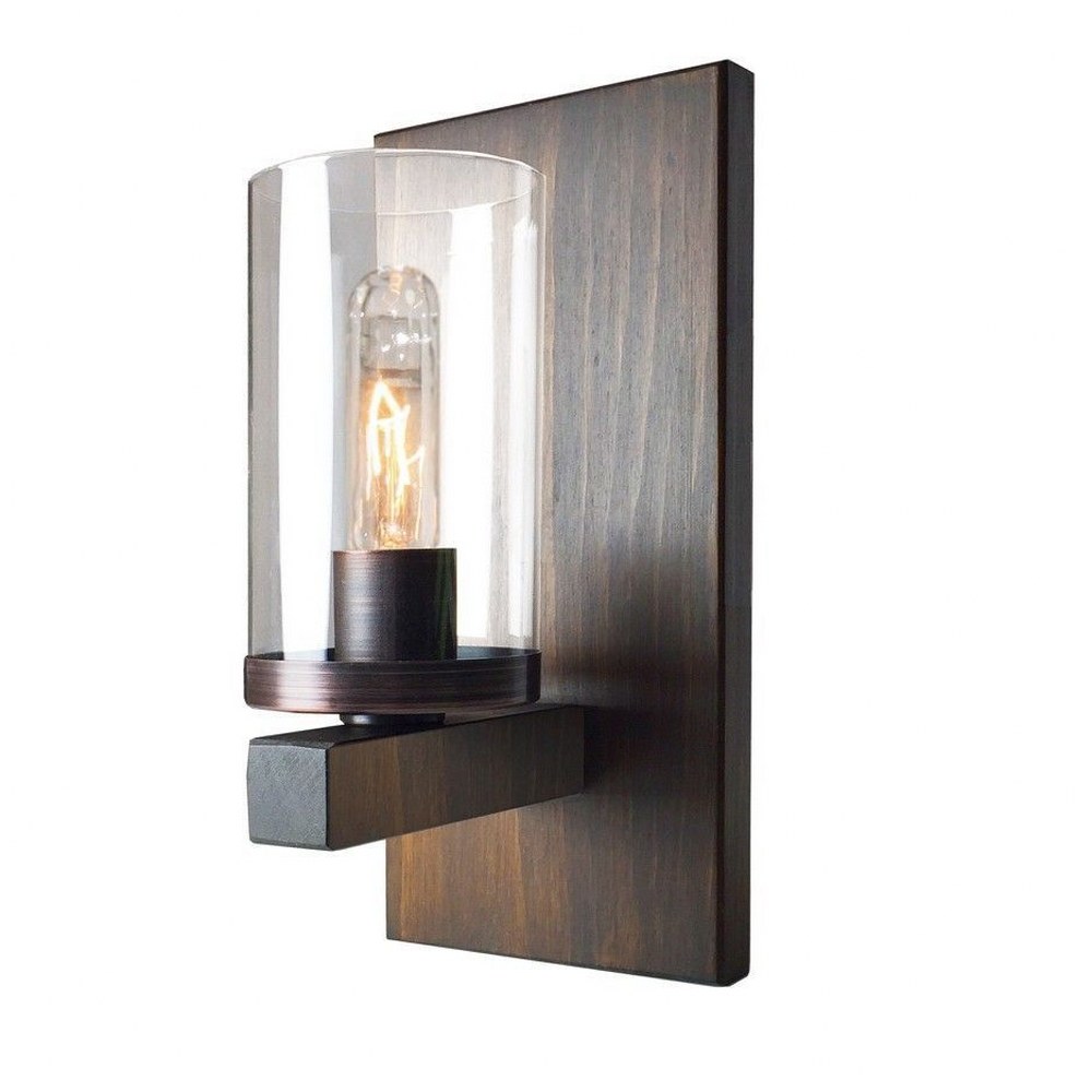 Artcraft Lighting-AC10557BU-Jasper Park-1 Light Wall Mount-5.5 Inches Wide by 12 Inches High   Brunito TM Finish with Smoke Glass