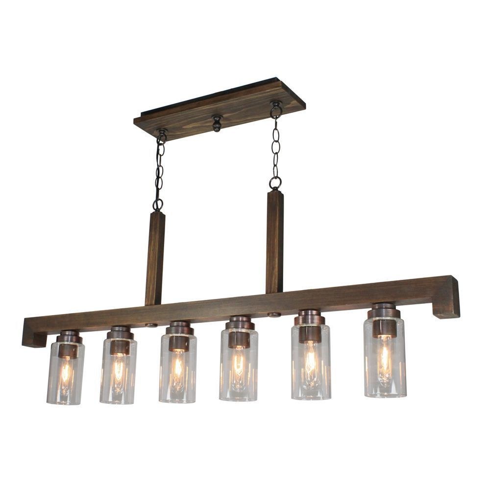 Artcraft Lighting-AC10566BU-Jasper Park - 6 Light Island   Brunito Bronze Finish