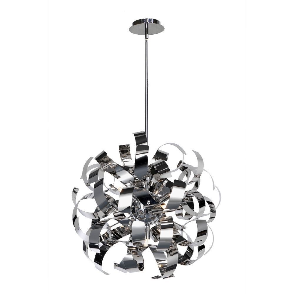 Artcraft Lighting-AC600CH-Bel Air-5 Light Pendant-18 Inches Wide by 18 Inches High Chrome  Black Finish