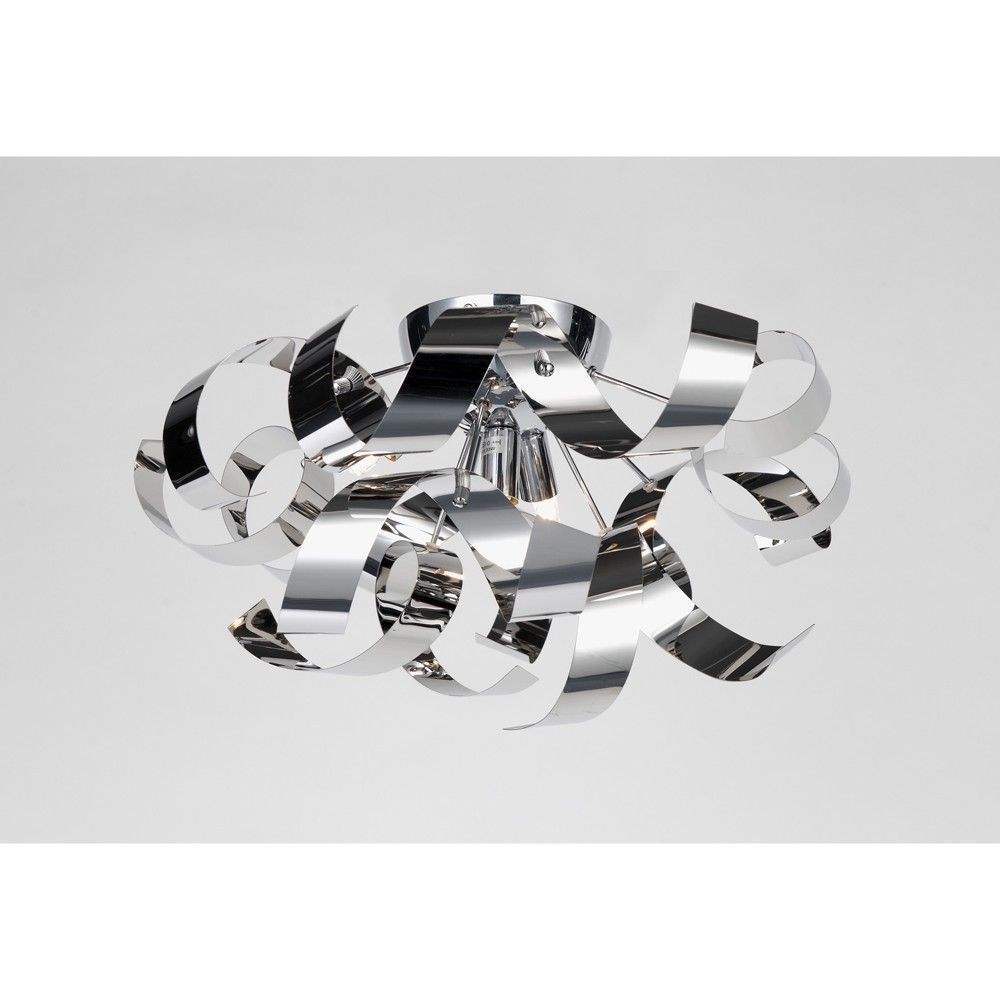 Artcraft Lighting-AC604CH-Bel Air-4 Light Flush Mount-19 Inches Wide by 9 Inches High Chrome  Metallic Black Finish