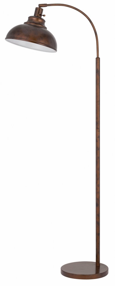 Cal Lighting-BO-2964FL-RU-Dijon-1 Light Adjustable Floor lamp in Lifestyle/Traditional Style-11 Inches Wide by 61 Inches High   Rust Finish with Rust Metal Shade