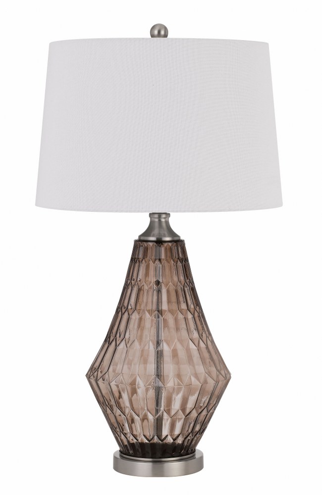 Cal Lighting-BO-2970TB-Conover - 1 Light Table lamp Smoky Finish with Off-White Fabric Shade