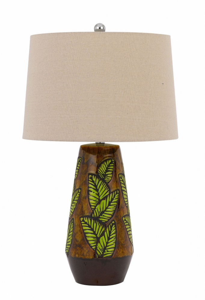 Cal Lighting-BO-2973TB-Hanson-1 Light Table lamp in Lifestyle Style-17 Inches Wide by 28.5 Inches High   Cocoa Finish with Light Tan Fabric Shade