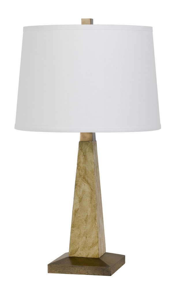 Cal Lighting-BO-2976TB-Ravenna-1 Light Table lamp in Lifestyle Style-15 Inches Wide by 27.75 Inches High Sand Stone Finish with Off-White Fabric Shade