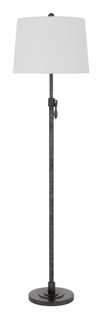 Cal Lighting-BO-2979FL-Riverwood-1 Light Adjustable Floor lamp in Lifestyle Style-16 Inches Wide by 55 Inches High Antique Silver Finish with Off-White Fabric Shade
