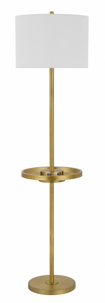 Cal Lighting-BO-2983FL-AB-Crofton - 1 Light Floor lamp Antique Brass Finish with Off-White Fabric Shade