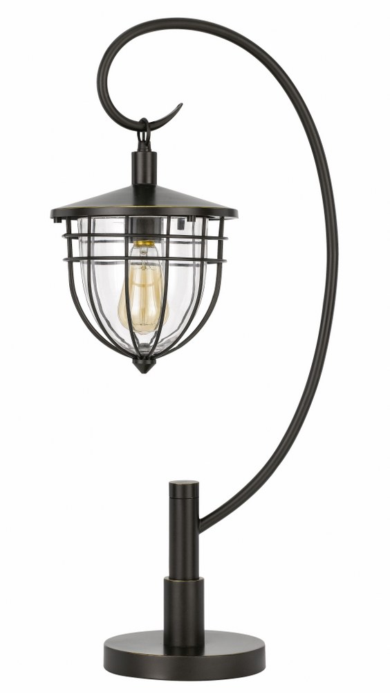 Cal Lighting-BO-2993DK-Alma-1 Light Table lamp in Lifestyle Style-8 Inches Wide by 30.5 Inches High   Dark Bronze Finish with Clear Glass