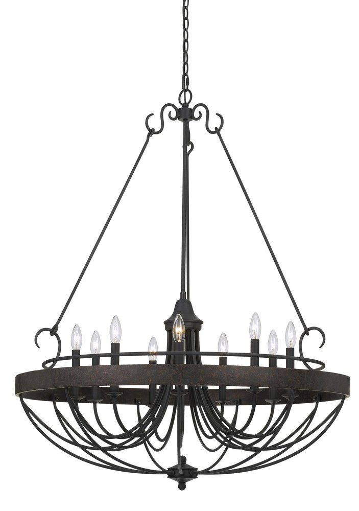 Cal Lighting-FX-3518-9-Helena-Nine Light Chandelier-35.5 Inches Wide by 44.2 Inches High Texture Gray/Moroccan Bronze Finish