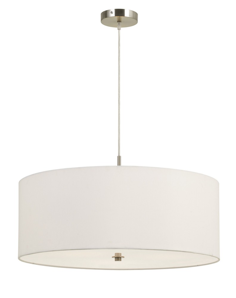 Cal Lighting-FX-3629-3P-Addison-Three Light Drum Pendant-24 Inches Wide by 12.3 Inches High White Burlap Finish
