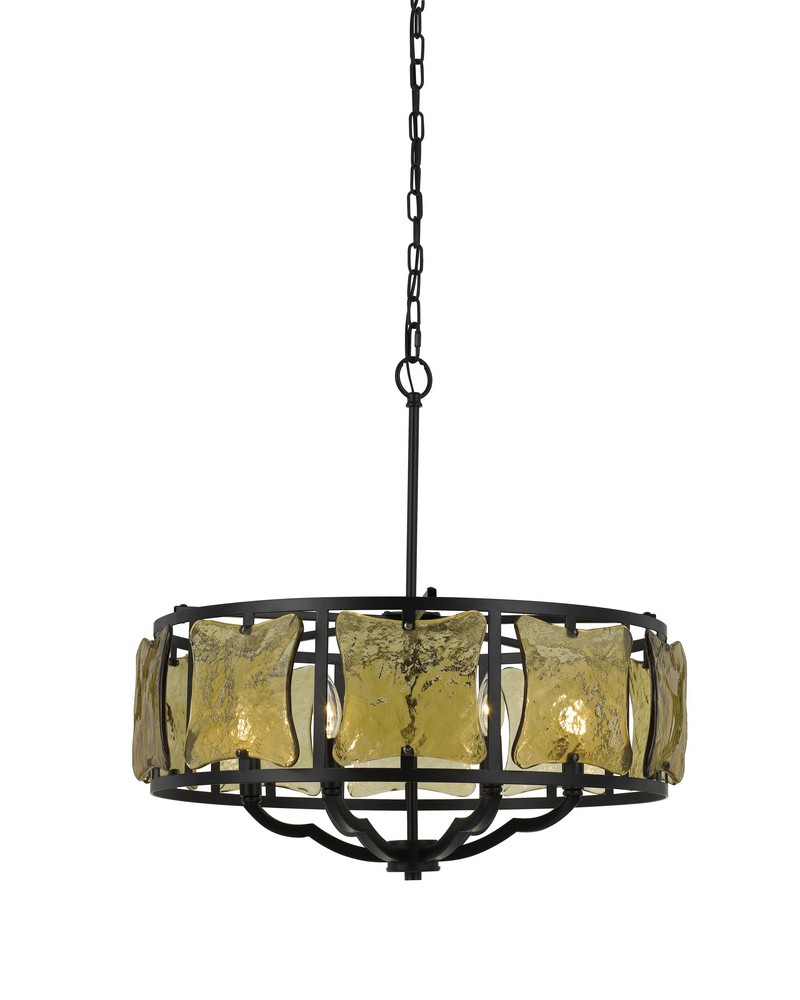 Cal Lighting-FX-3677-6-Revenna-Six Light Chandelier-23.5 Inches Wide by 25 Inches High Black Finish