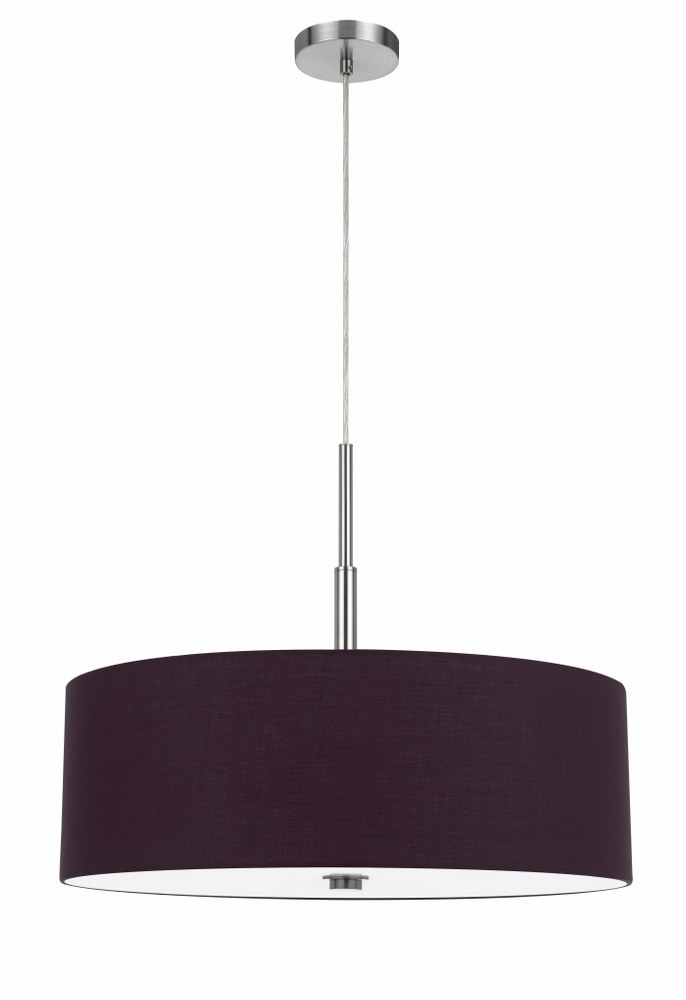 Cal Lighting-FX-3744-PUR-Lonoke-4 Light Chandelier in Lifestyle Style-24 Inches Wide by 22 Inches High   Plum Finish with Plum Fabric Shade