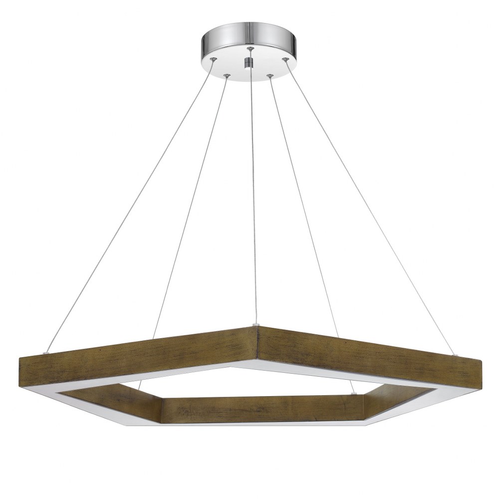 Cal Lighting-FX-3745-38-Metz- 38W LED Chandelier in Lifestyle Style-30.25 Inches Wide by 64 Inches High Light Oak Finish