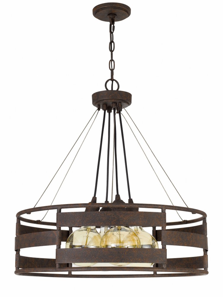 Cal Lighting-FX-3747-4-Rochefort-4 Light Chandelier in Lifestyle/Lodge Style-24 Inches Wide by 27 Inches High   Rust Finish