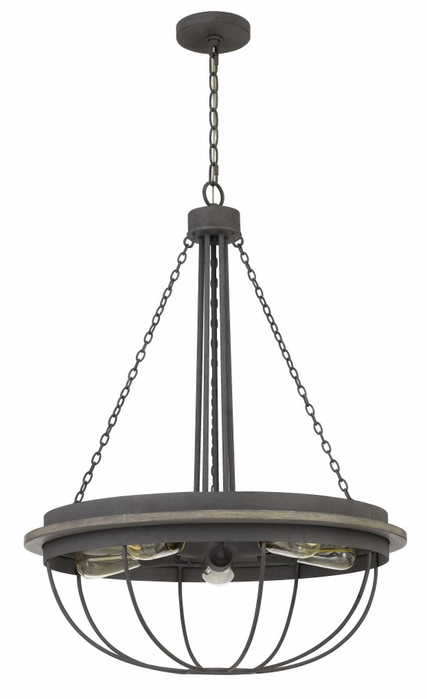 Cal Lighting-FX-3748-5-Nixa-5 Light Chandelier in Lifestyle/Lodge Style-24 Inches Wide by 33 Inches High   Dove Grey Finish