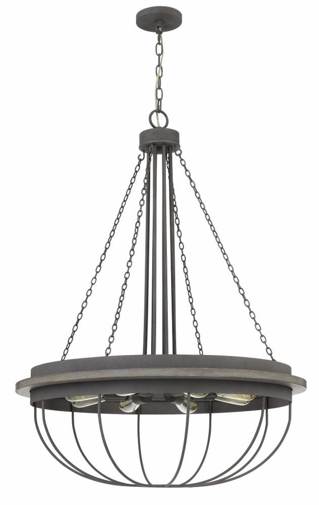 Cal Lighting-FX-3748-8-Nixa-8 Light Chandelier in Lifestyle/Lodge Style-29 Inches Wide by 41 Inches High   Dove Grey Finish