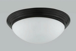 Cal Lighting-LA-181S-RU-Ceiling Flush Mount-12 Inches Wide by 4.5 Inches High Black White Finish