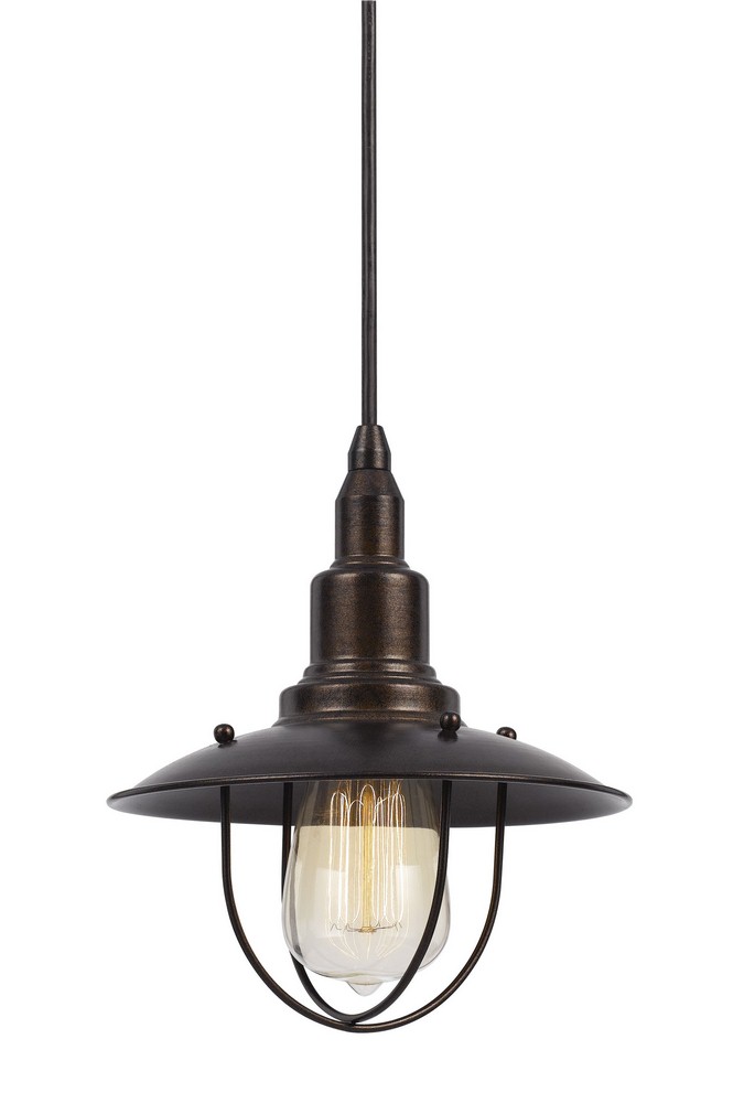 Cal Lighting-UP-1113-6-RU-Allentown-One Light Pendant-8 Inches Wide by 72 Inches High Rust Rust Finish