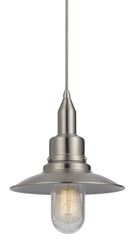 Cal Lighting-UP-1114-6-BS-Paterson-One Light Pendant-10 Inches Wide by 72 Inches High   Brushed Steel Finish