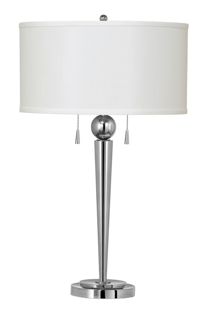 Cal Lighting-BO-2007TB-Messina-Two Light Table Lamp-18.5 Inches Wide by 12.8 Inches High Brushed Steel Finish