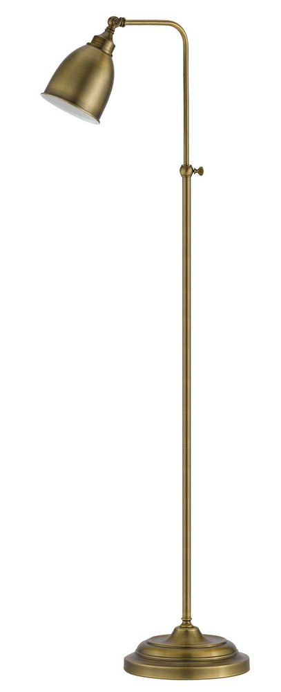 Cal Lighting-BO-2032FL-AB-One Light Pharmacy Floor Lamp with Adjustable Pole-14 Inches Wide by 7.3 Inches High Antique Brass Dark Bronze Finish