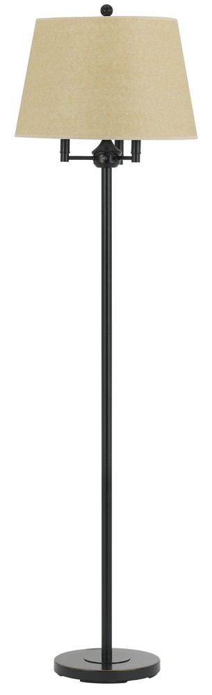 Cal Lighting-BO-2077-6WY-DB-Andros-Three Light Floor Lamp-10 Inches Wide by 62 Inches High Dark Bronze Finish with Cream Fabric Shade