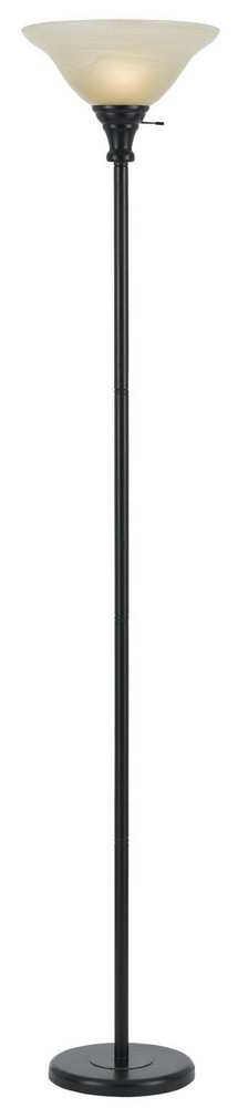 Cal Lighting-BO-213-DB-One Light Torchiere-13 Inches Wide by 70 Inches High Dark Bronze White Finish with Amber Scavo Glass