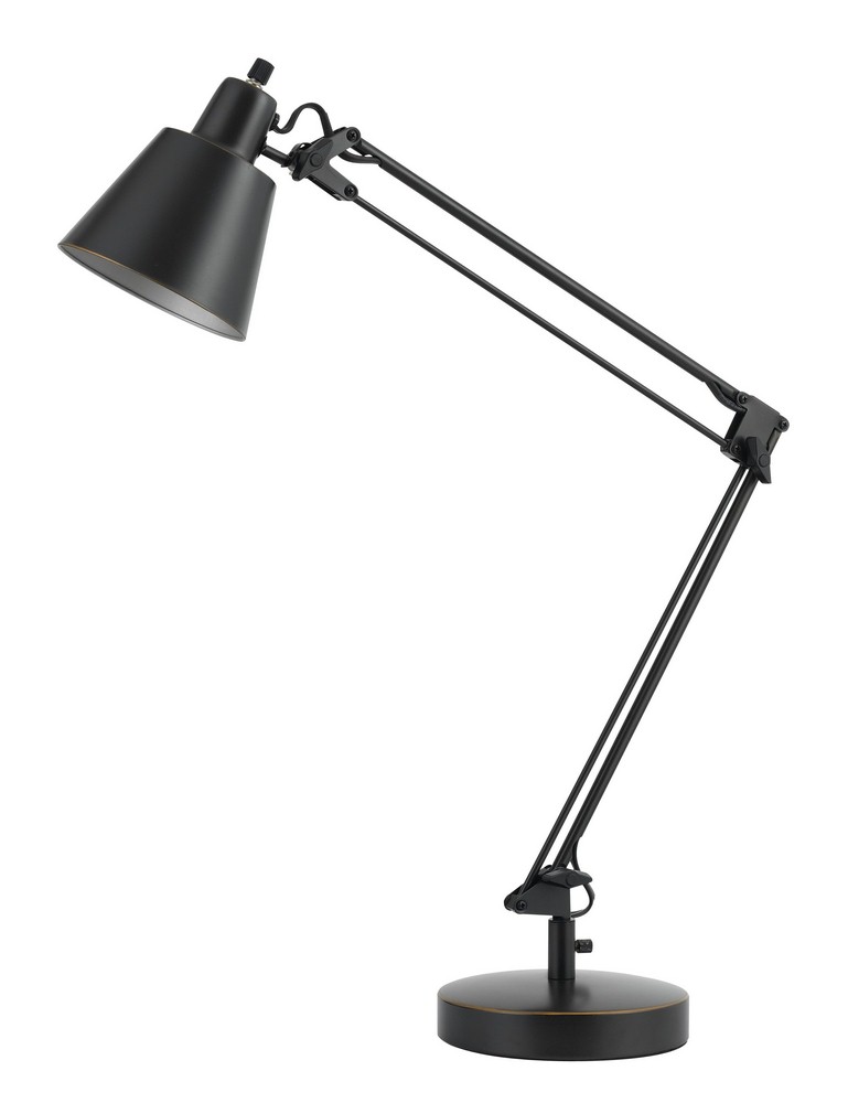 Cal Lighting-BO-2165TB-DB-Udbina-One Light Desk Lamp with Adjustable Arm and Swivel Head-7 Inches Wide by 27 Inches High Dark Bronze Brushed Steel Finish