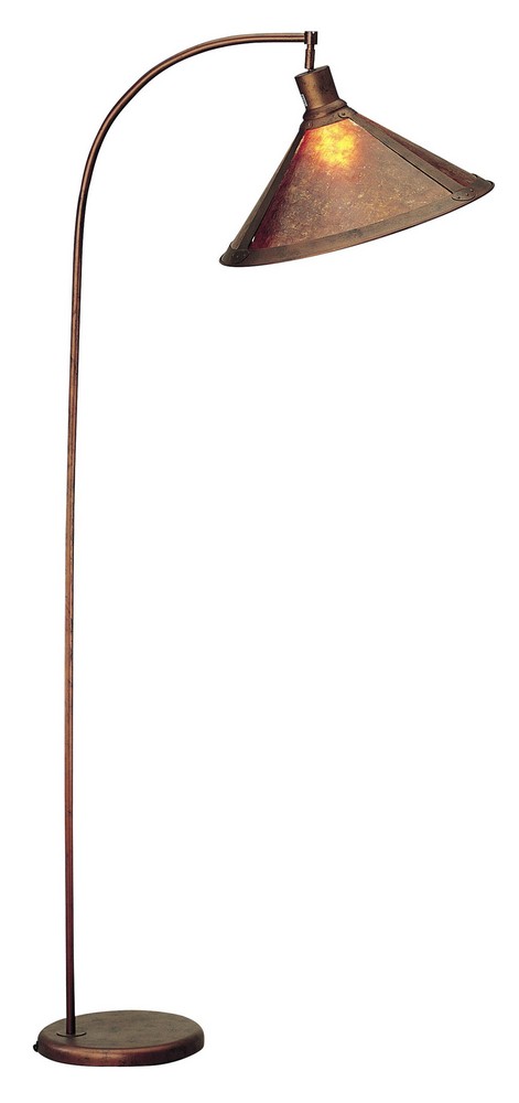 Cal Lighting-BO-217-RU-San Gabriel-One Light Arc Floor Lamp-5.3 Inches Wide by 28.3 Inches High Rust - Mica Shade