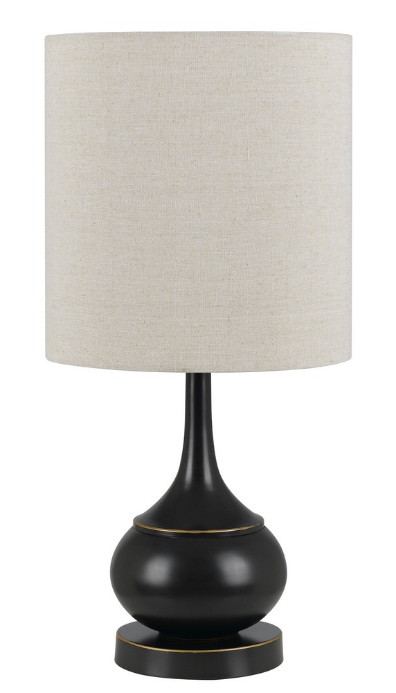 Cal Lighting-BO-2256TB-DB-Tapron-One Light Accent Lamp-6 Inches Wide by 24 Inches High Dark Bronze Rust Finish with Cream Fabric Shade