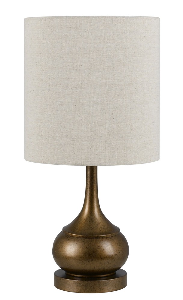 Cal Lighting-BO-2256TB-RU-Tapron-One Light Accent Lamp-6 Inches Wide by 24 Inches High Rust Rust Finish with Cream Fabric Shade