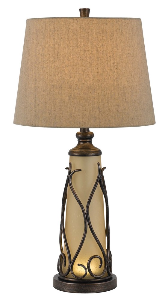 Cal Lighting-BO-2348TB-Taylor-One Light Table Lamp with LED Night Lamp-6.88 Inches Wide by 29.5 Inches High   Iron Finish