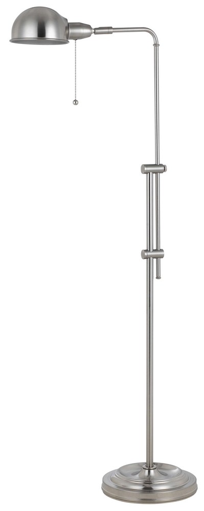 Cal Lighting-BO-2441FL-BS-Croby-One Light Pharmacy Floor Lamp with Adjustable Pole-58 Inches High Brushed Steel Rust Finish