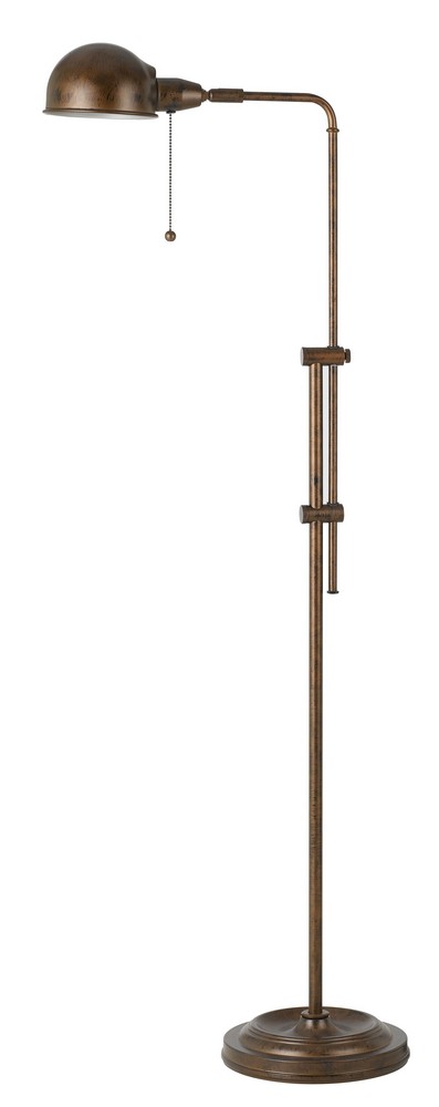 Cal Lighting-BO-2441FL-RU-Croby-One Light Pharmacy Floor Lamp with Adjustable Pole-58 Inches High Rust Rust Finish