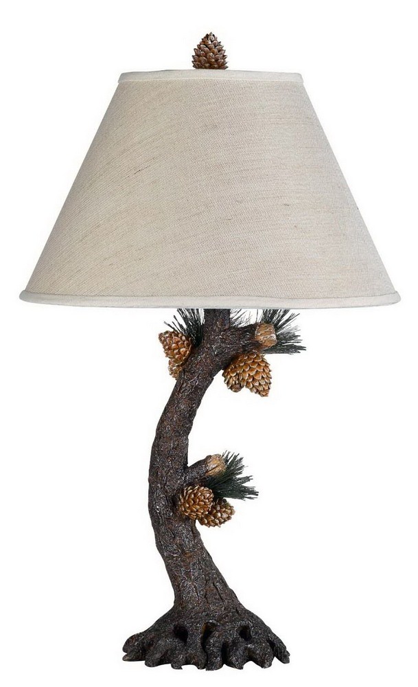 Cal Lighting-BO-261-One Light Pinecone Table Lamp-9.3 Inches Wide by 22.3 Inches High Check Board Granite Finish