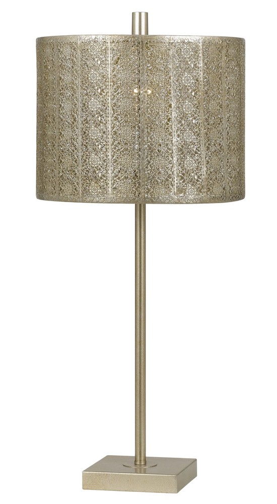 Cal Lighting-BO-2638TB-Falfurrias-One Light Table Lamp-5.5 Inches Wide by 27 Inches High Warm Silver Finish with Antique Silver Shade