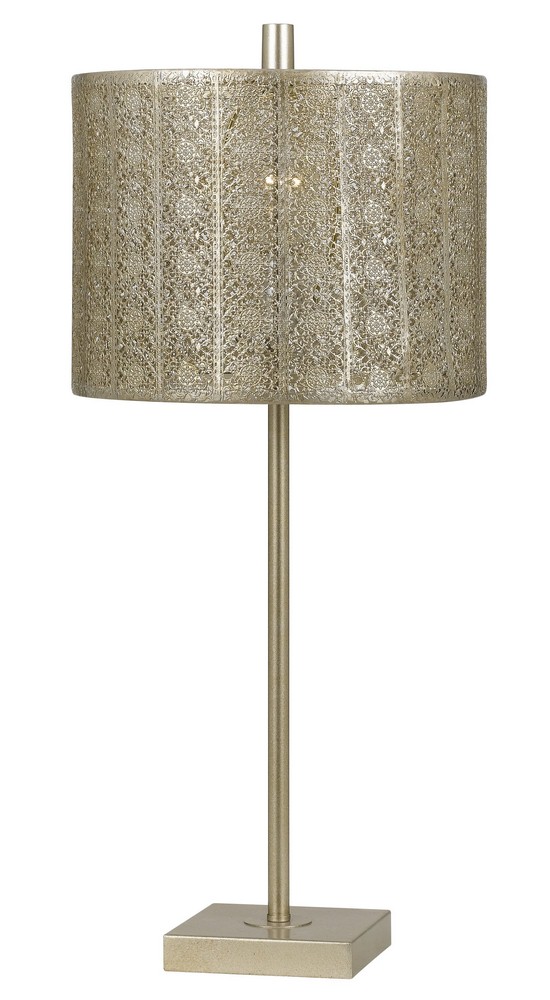 Cal Lighting-BO-2638TB-Falfurrias-One Light Table Lamp-5.5 Inches Wide by 27 Inches High   Warm Silver Finish with Antique Silver Shade